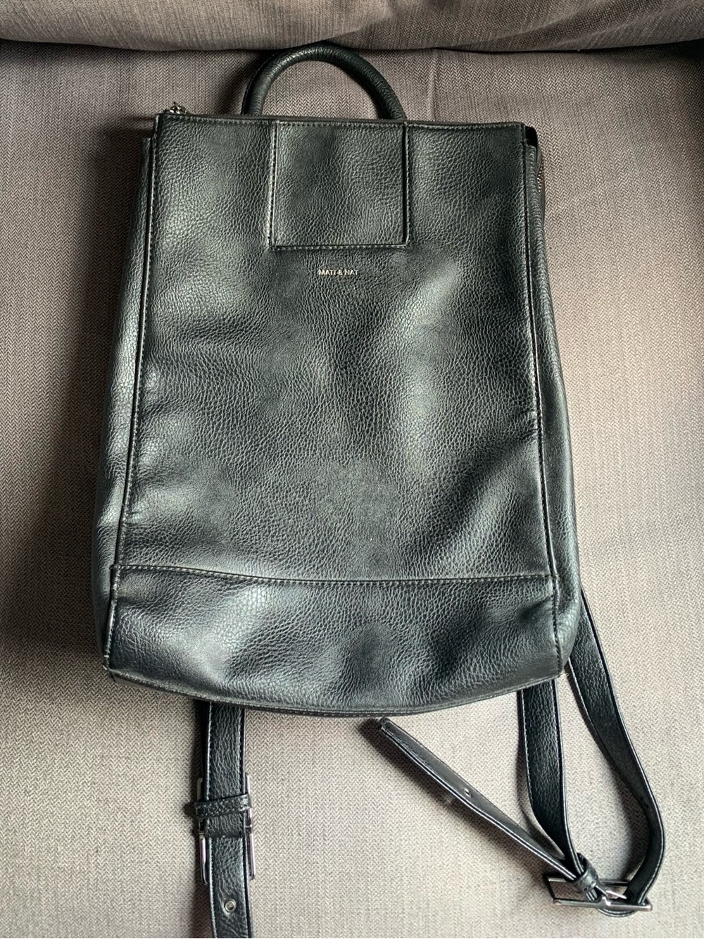 Matt and Nat Black Leather Backpack